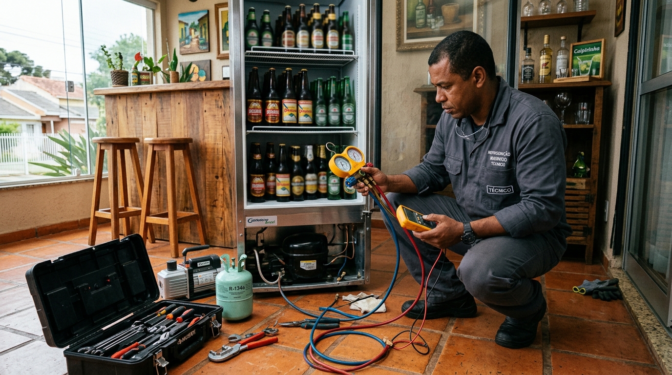 Técnico de conserto de cervejeira em residência em Goiânia‑GO